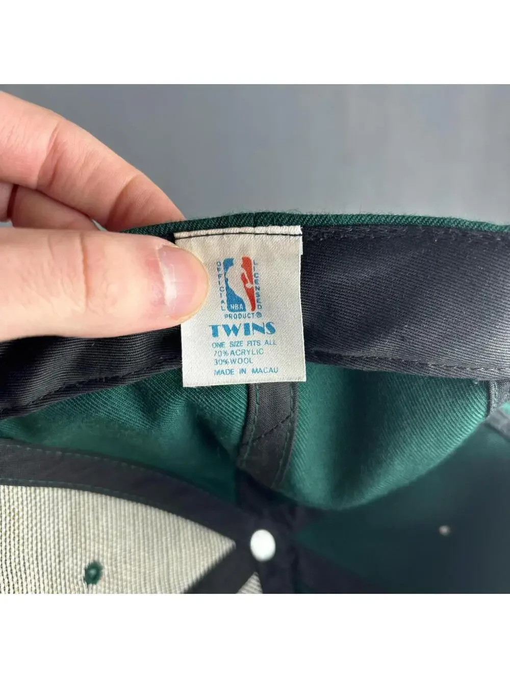 Vintage 90s Milwaukee Bucks Twins Snapback Hat Green Black Suede Brim NBA